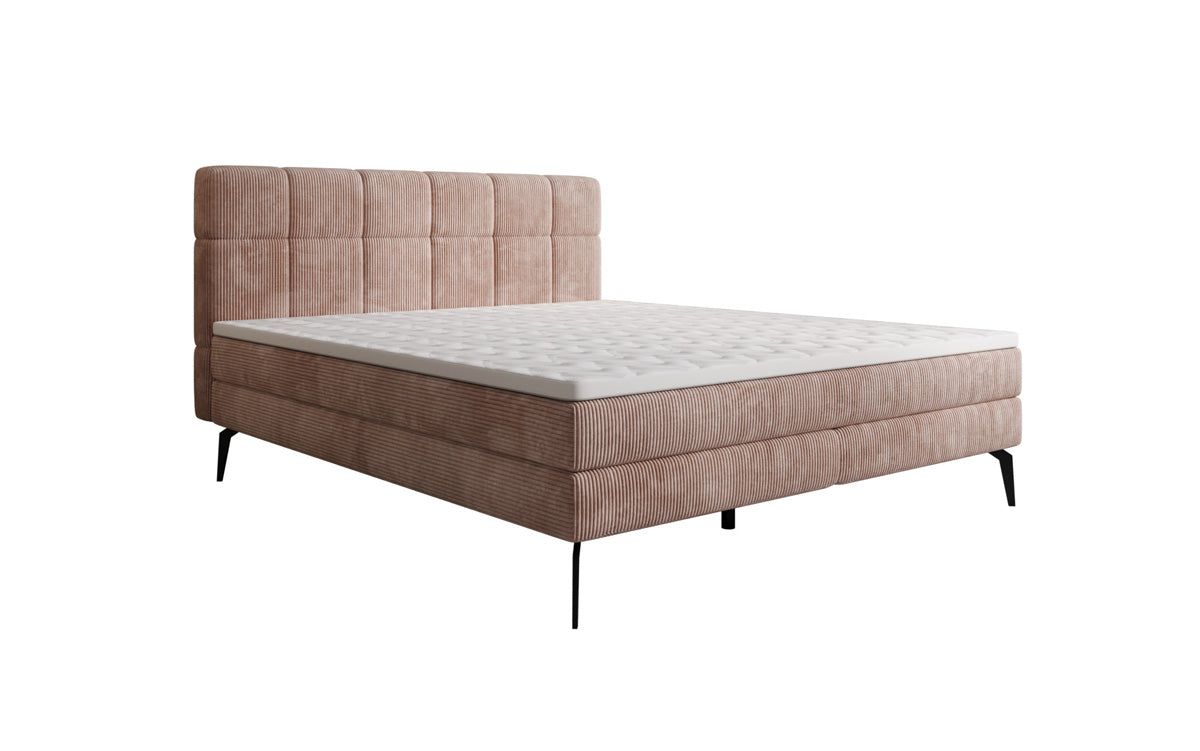 Boxspringbed Vera in Ribstof met hoge poten