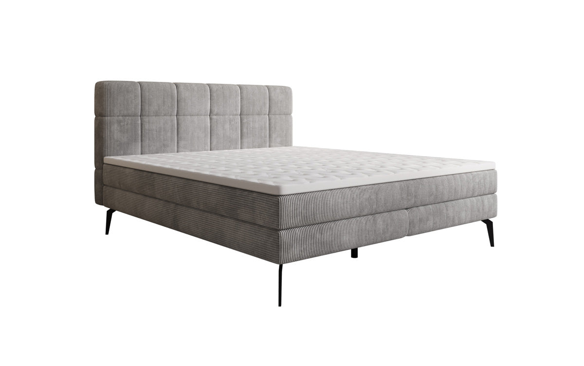 Boxspringbed Vera in Ribstof met hoge poten