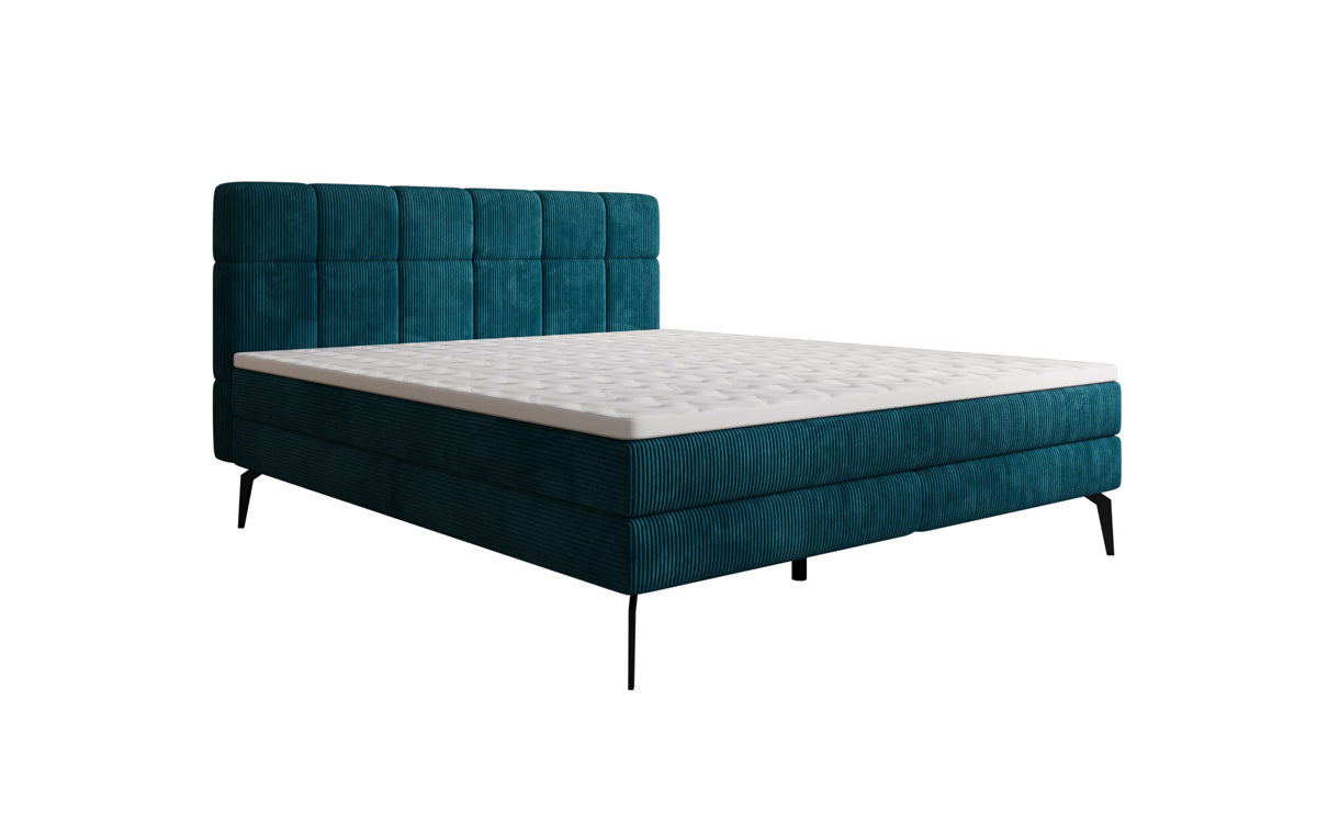 Boxspringbed Vera in Ribstof met hoge poten