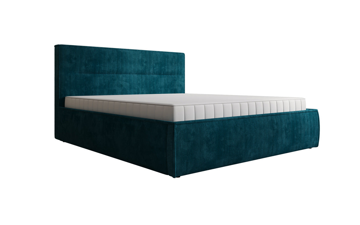 Designer gestoffeerd bed Merry in Ribstof met opbergruimte