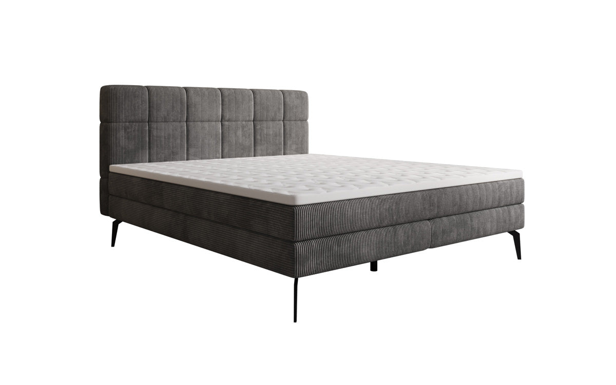 Boxspringbed Vera in Ribstof met hoge poten