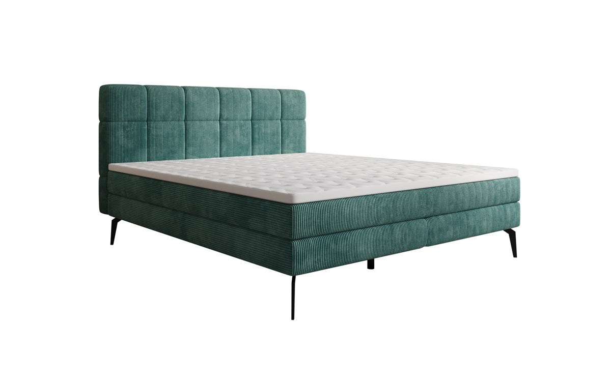 Boxspringbed Vera in Ribstof met hoge poten