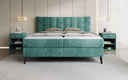 Boxspringbed Ines in Ribstof met opbergruimte