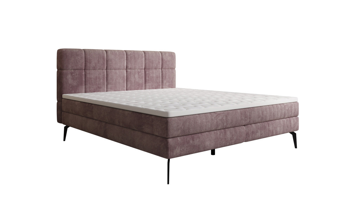 Boxspringbed Vera in Ribstof met hoge poten