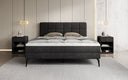 Boxspringbed Vera in Ribstof met hoge poten
