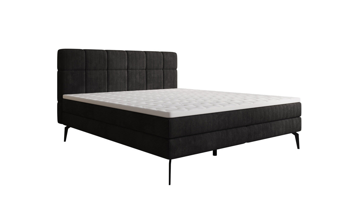 Boxspringbed Vera in Ribstof met hoge poten