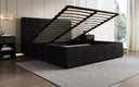 Designer gestoffeerd bed Merry in Ribstof met opbergruimte