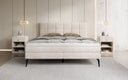 Boxspringbed Vera in Ribstof met hoge poten