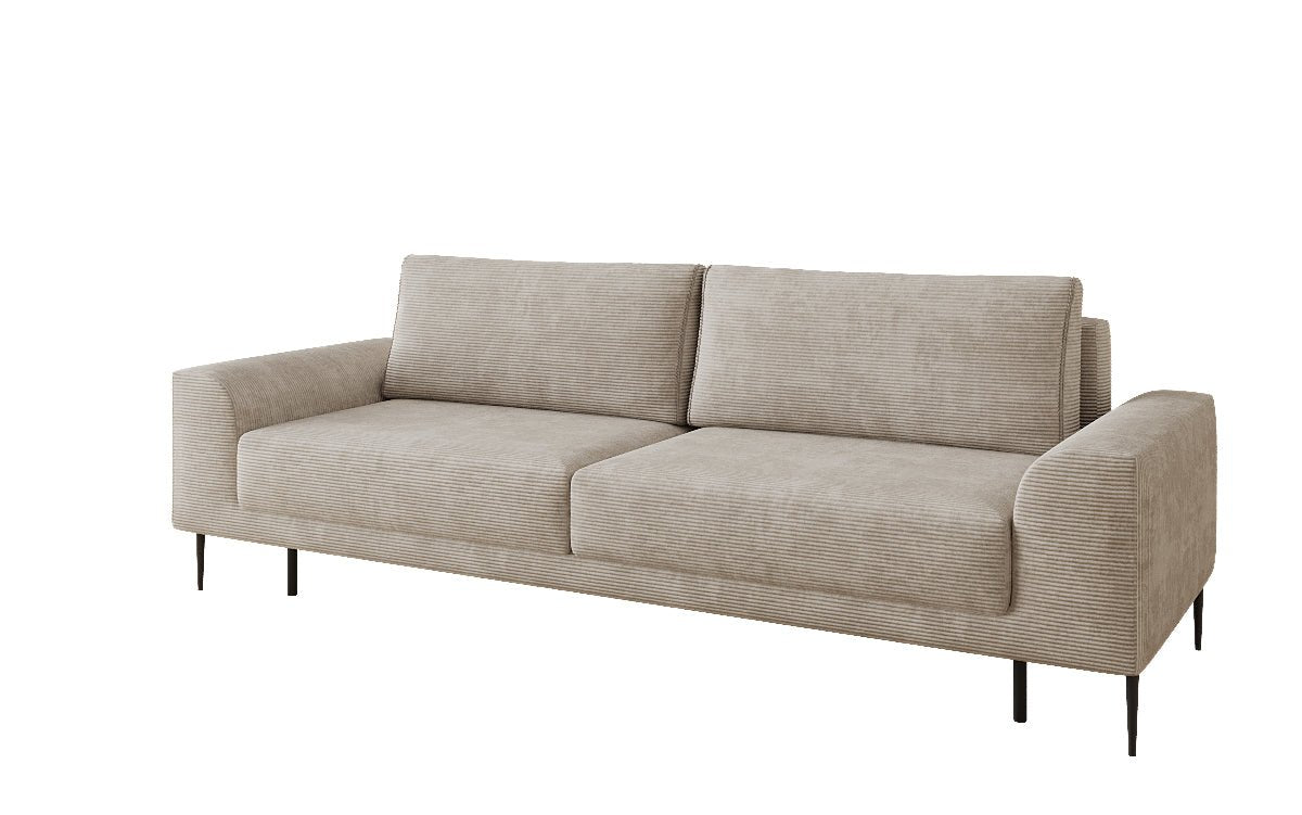Designer 3-zitsbank Bloom in Ribstof met slaapfunctie en opbergruimte