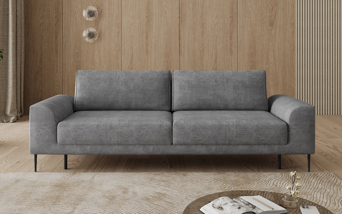 Designer 3-zitsbank Bloom in Ribstof met slaapfunctie en opbergruimte