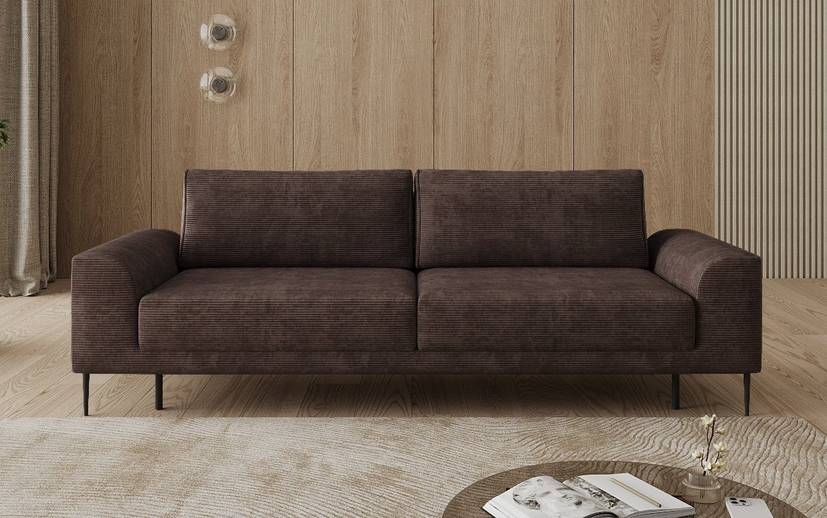 Designer 3-zitsbank Bloom in Ribstof met slaapfunctie en opbergruimte