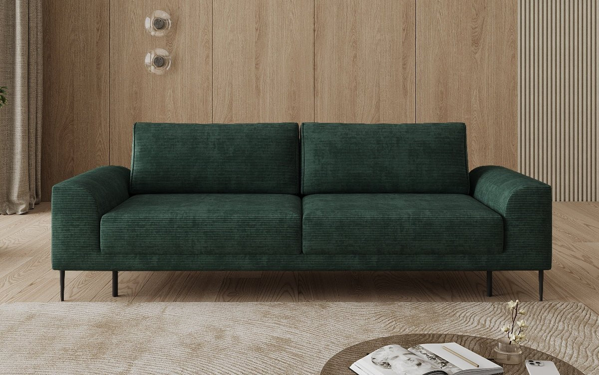 Designer 3-zitsbank Bloom in Ribstof met slaapfunctie en opbergruimte