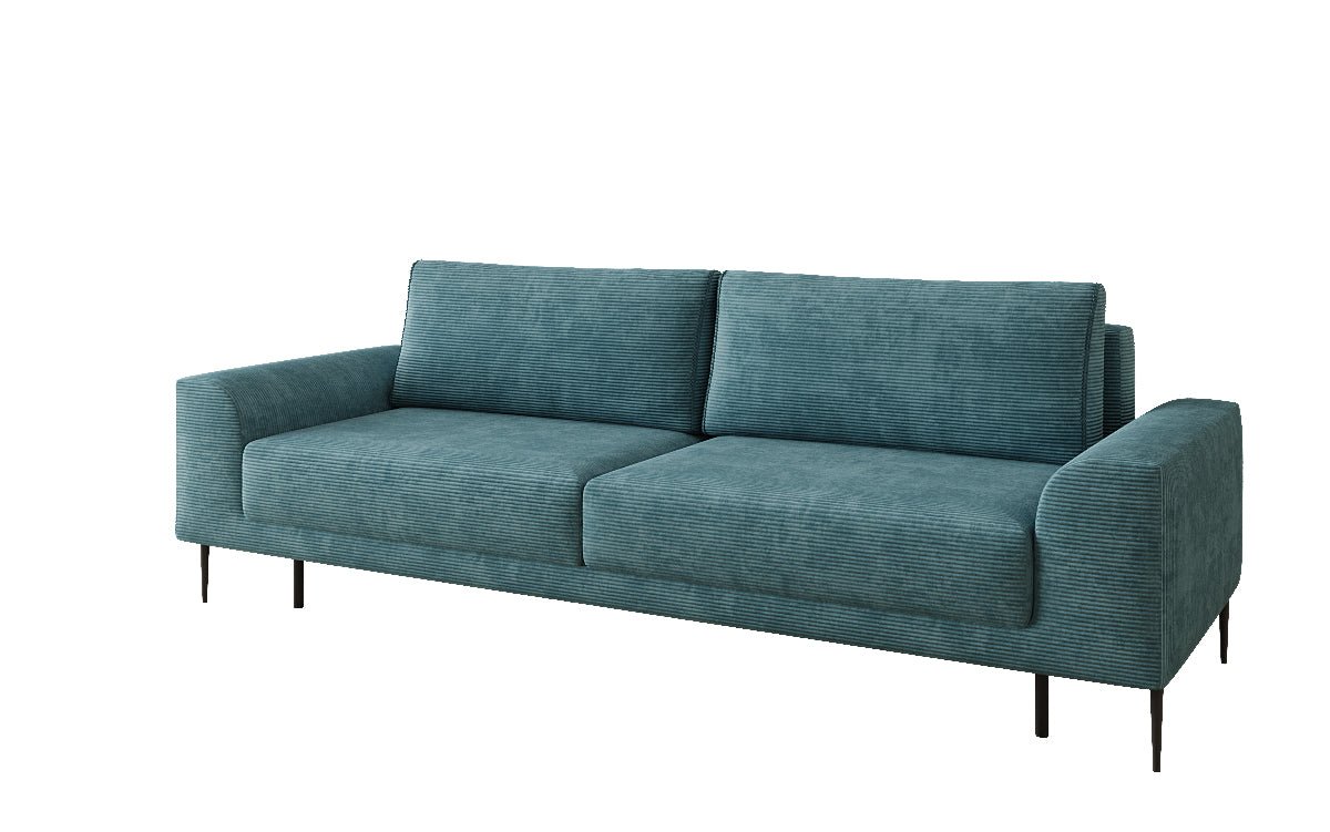 Designer 3-zitsbank Bloom in Ribstof met slaapfunctie en opbergruimte