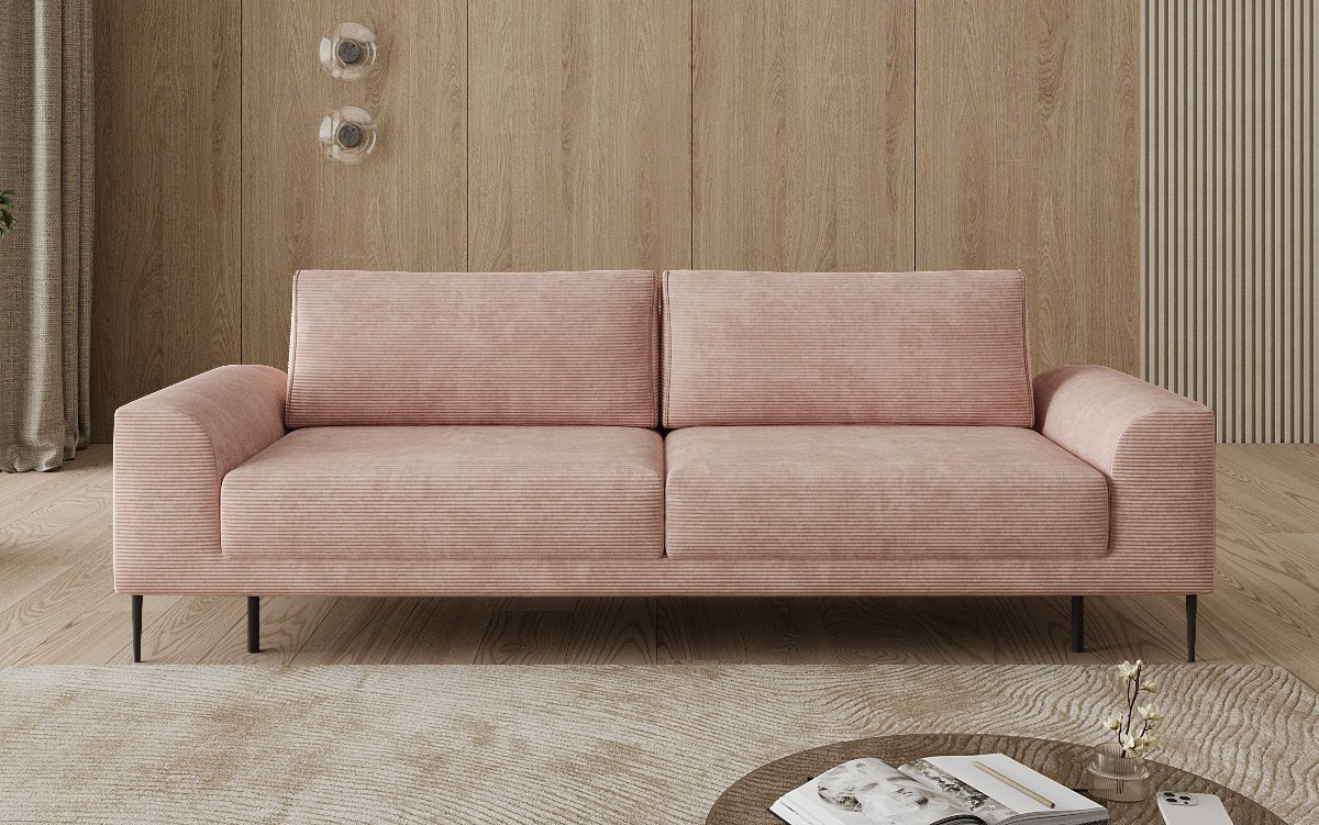 Designer 3-zitsbank Bloom in Ribstof met slaapfunctie en opbergruimte
