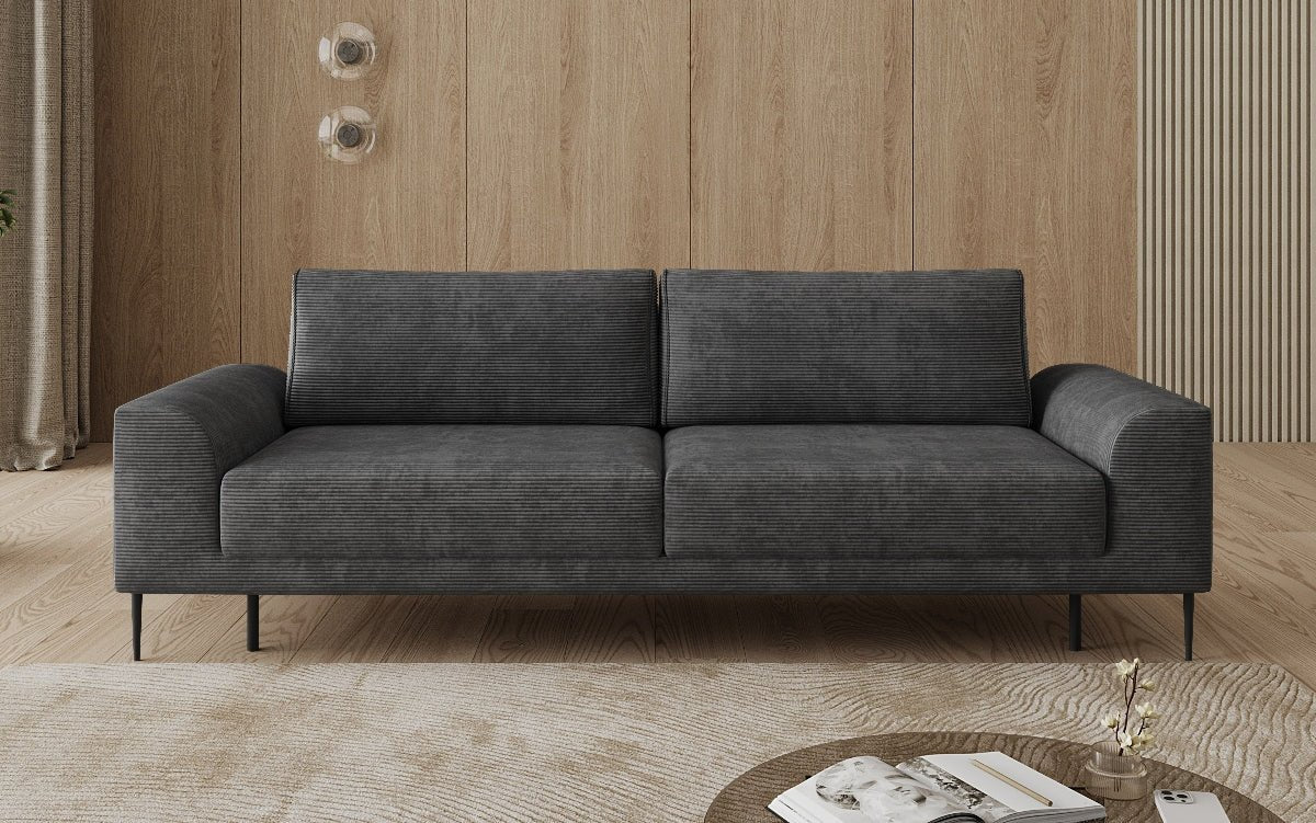 Designer 3-zitsbank Bloom in Ribstof met slaapfunctie en opbergruimte