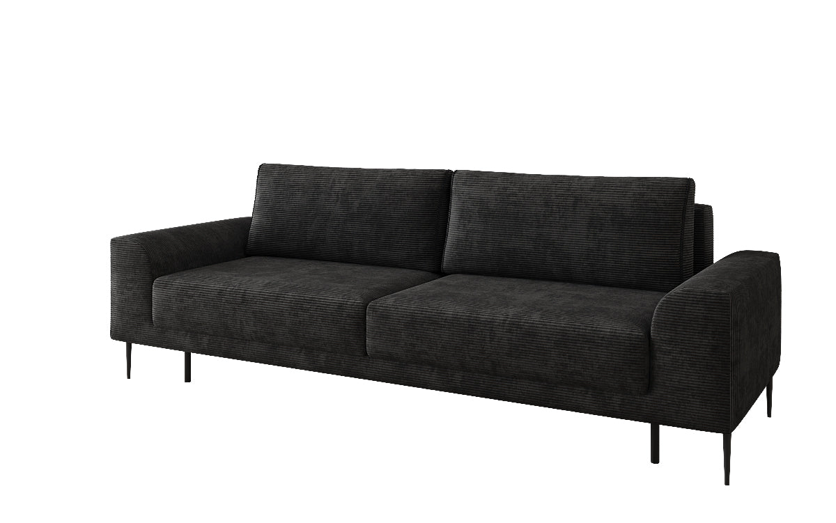Designer 3-zitsbank Bloom in Ribstof met slaapfunctie en opbergruimte