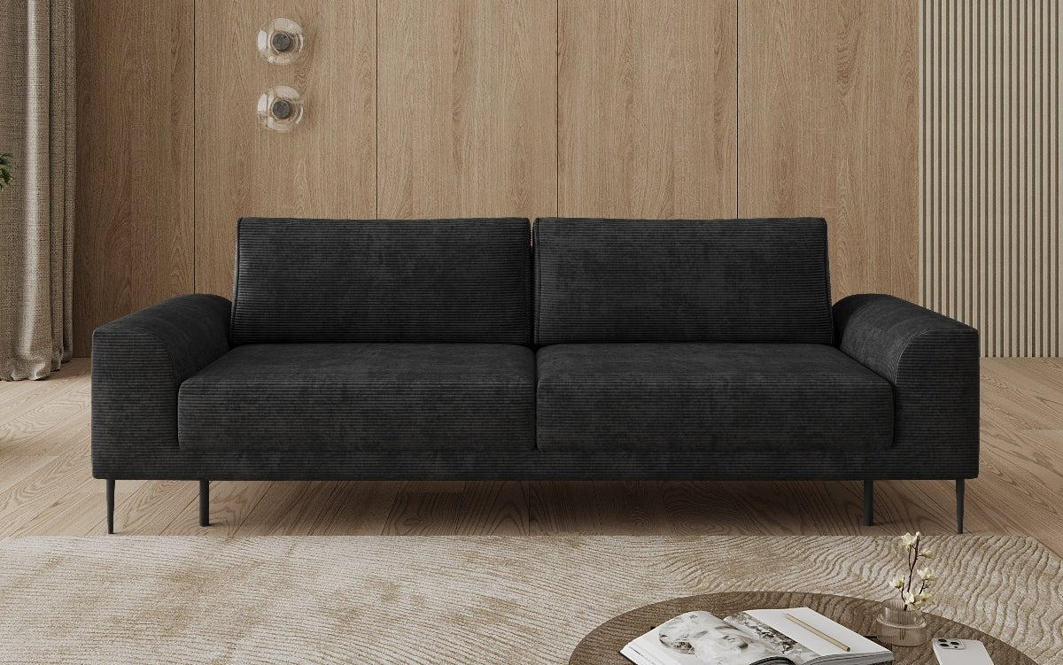 Designer 3-zitsbank Bloom in Ribstof met slaapfunctie en opbergruimte