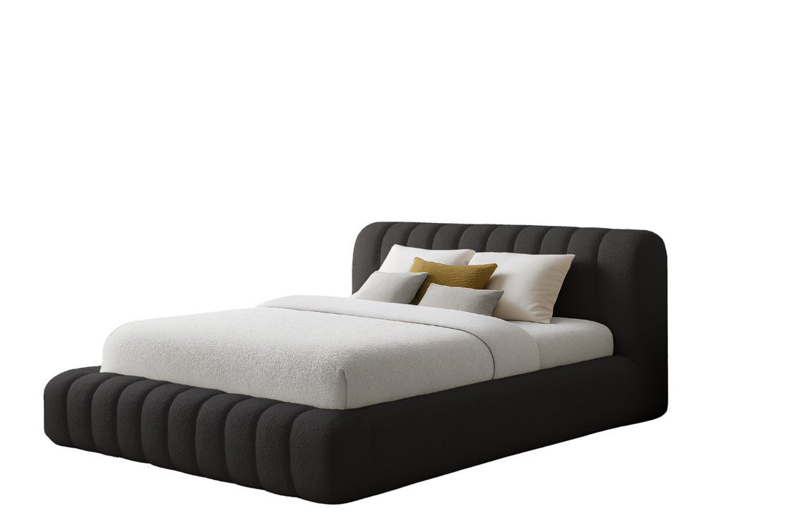 Designer gestoffeerd bed Selene Bouclé met opbergruimte