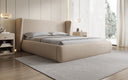 Designer gestoffeerd bed Rosalie in Teddystof Bouclé met opbergruimte