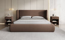 Designer gestoffeerd bed Rosalie in Teddystof Bouclé met opbergruimte