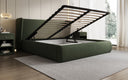 Designer gestoffeerd bed Rosalie in Teddystof Bouclé met opbergruimte