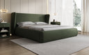 Designer gestoffeerd bed Rosalie in Teddystof Bouclé met opbergruimte