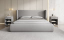 Designer gestoffeerd bed Rosalie in Teddystof Bouclé met opbergruimte