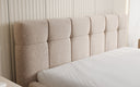 Design gestoffeerd bed Helena in structuurstof met opbergruimte