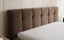 Design gestoffeerd bed Helena in structuurstof met opbergruimte