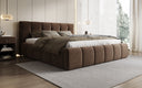 Design gestoffeerd bed Helena in structuurstof met opbergruimte