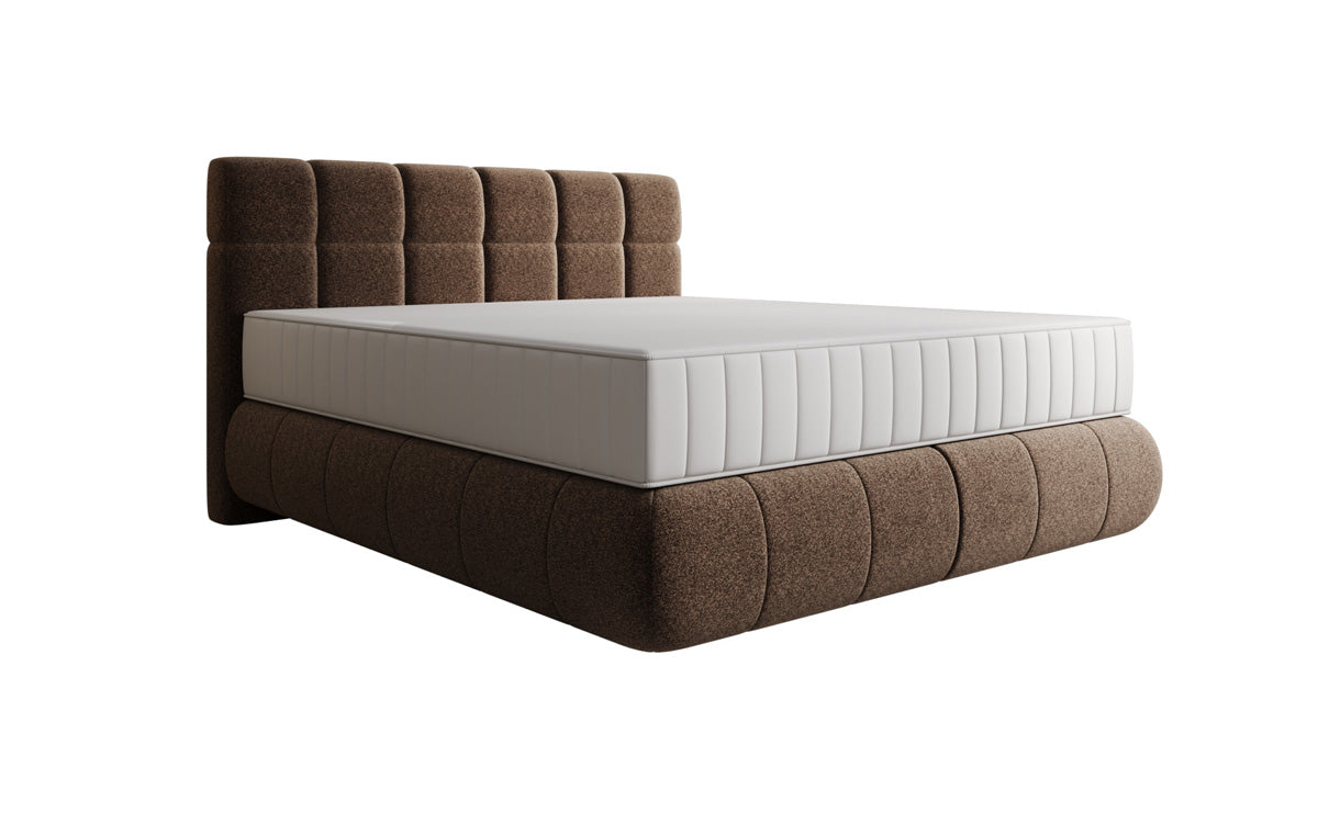 Boxspringbed Nala in structuurstof met zwevende look