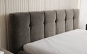 Design gestoffeerd bed Helena in structuurstof met opbergruimte