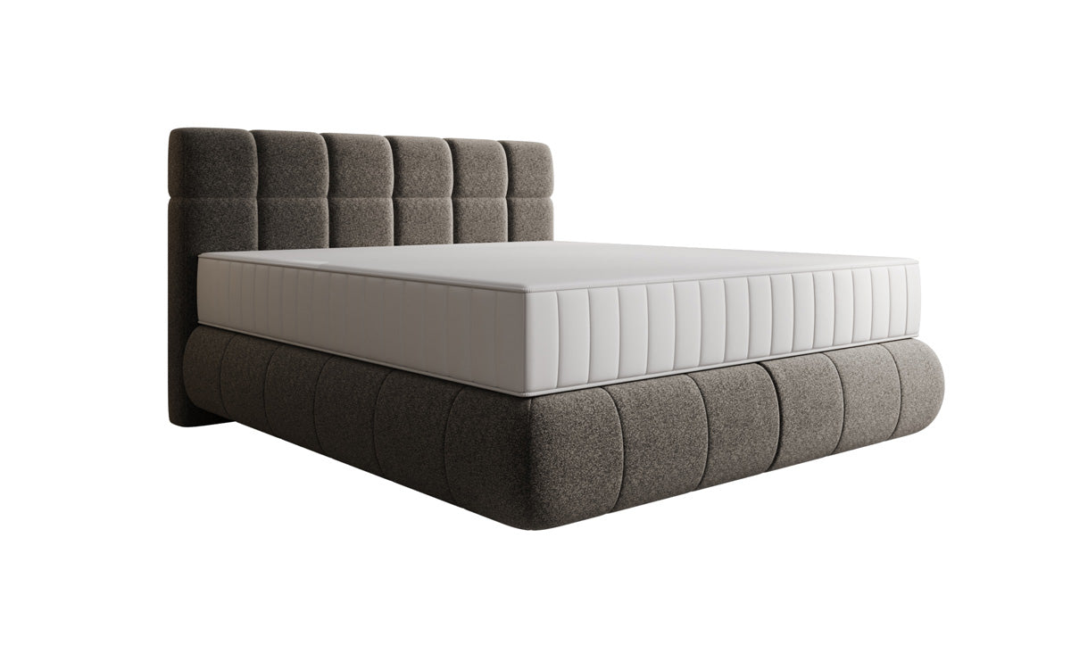Boxspringbed Nala in structuurstof met zwevende look
