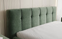 Design gestoffeerd bed Helena in structuurstof met opbergruimte