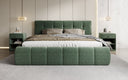 Design gestoffeerd bed Helena in structuurstof met opbergruimte