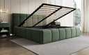 Design gestoffeerd bed Helena in structuurstof met opbergruimte