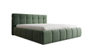 Design gestoffeerd bed Helena in structuurstof met opbergruimte