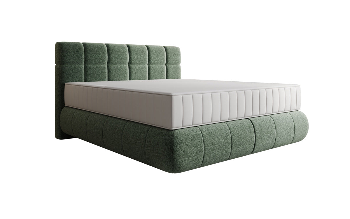 Boxspringbed Nala in structuurstof met zwevende look