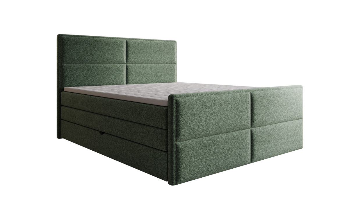 Boxspringbed Viola in structuurstof met opbergruimte