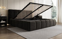 Design gestoffeerd bed Helena in structuurstof met opbergruimte