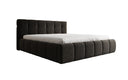 Design gestoffeerd bed Helena in structuurstof met opbergruimte