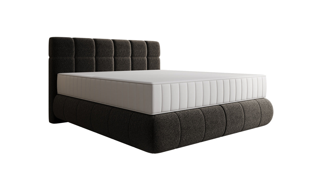 Boxspringbed Nala in structuurstof met zwevende look