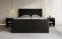 Boxspringbed Viola in structuurstof met opbergruimte
