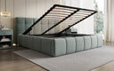 Design gestoffeerd bed Helena in structuurstof met opbergruimte