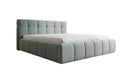 Design gestoffeerd bed Helena in structuurstof met opbergruimte