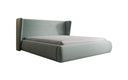 Designer gestoffeerd bed Rosalie in structuurstof met opbergruimte