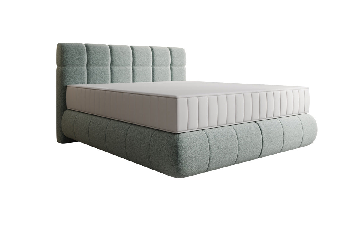 Boxspringbed Nala in structuurstof met zwevende look