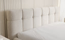Design gestoffeerd bed Helena in structuurstof met opbergruimte