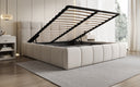 Design gestoffeerd bed Helena in structuurstof met opbergruimte