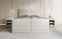 Boxspringbed Viola in structuurstof met opbergruimte